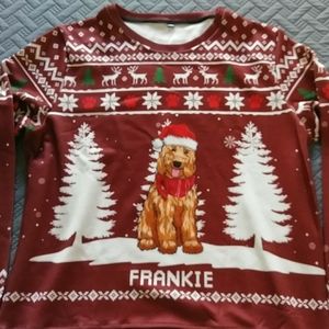 Christmas sweater dog motif